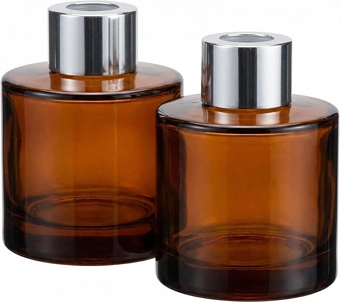 2 PCS 50ml/1.7oz Empty Aromatherapy Diffuser Bottles Amber Essential Oils Containers DIY Fragrance Accessories Diffuser Craft Projects for Wedding Party Home Fragrance Bathroom Decoration Bloomnest
