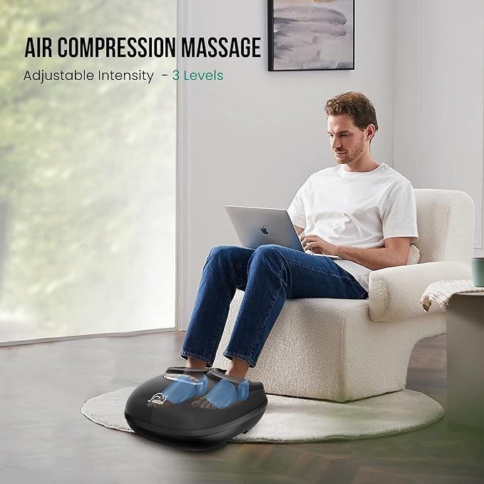Snailax Shiatsu Foot Massager with Heat, Deep Kneading, Compression, Vibration, Feet Massager Machine for Plantar Fasciitis, Neuropathy, Foot Warmer Under Desk, Size 13, Gifts for Men, Women - Bloomnest