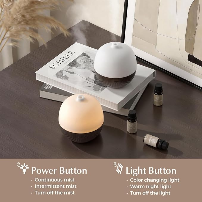 ARVIDSSON Essential Oil Diffuser, 100ml Aromatherapy Diffuser with Mood Light, Ultrasonic Oil Diffusers for Home, Small Diffuser for Essential Oils, Gift for Women - Dark Wood - Bloomnest