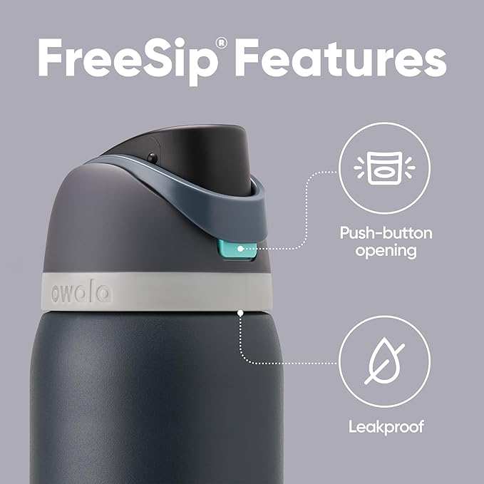Owala FreeSip Insulated Stainless Steel Water Bottle with Straw for Sports, Travel, and School BPA-Free Sports Water Bottle, 32 oz, Foggy Tide Owala