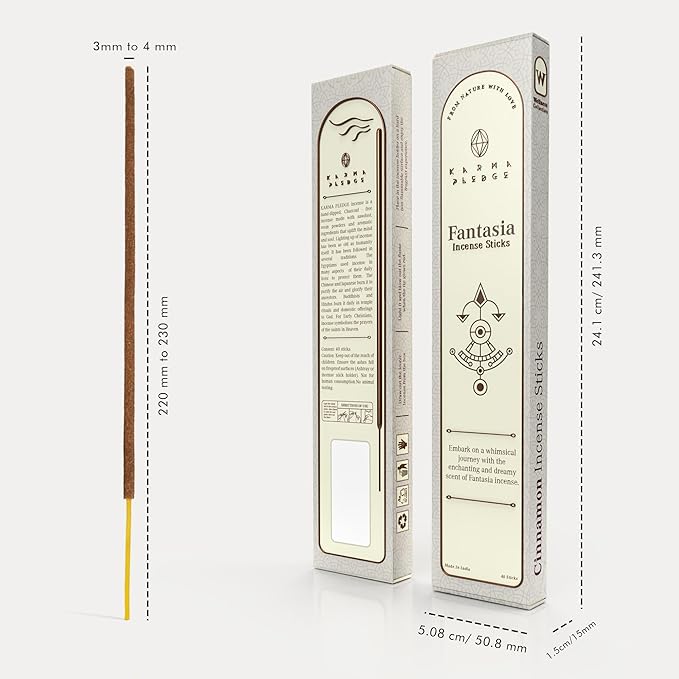 Fantasia Incense Sticks, Organic Hand Dipped Incense, Natural Herbs & Aromatic Ingredients, Contain 40 Sticks Inside, Burn Time 45 to 60 Minutes, Spiritual Gifts, Divine Incense by Karma Pledge KARMAPLEDGE
