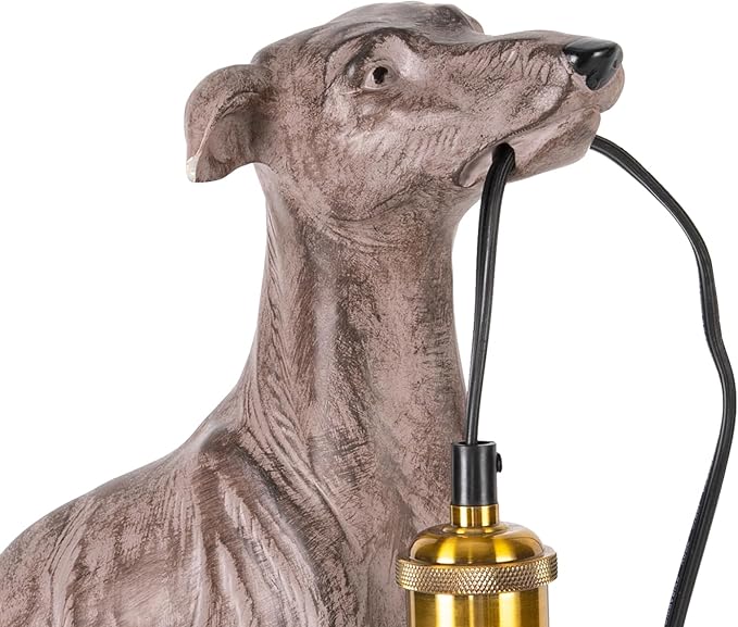 Modern Resin Carved Dog Table Lamp Sitting Dog Floor Lamp Animal Table lamp Creative Desk Lamp for Home Decor,Living Room, Bedroom H17inch Cord 5.9ft - Bloomnest