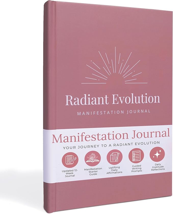 Manifestation Journal for Women - 12- Week Self Care Journal w/Vision Board, 100 Digital Affirmation Cards, Gratitude Prompts & Goal Setting, Meditation - Bloomnest