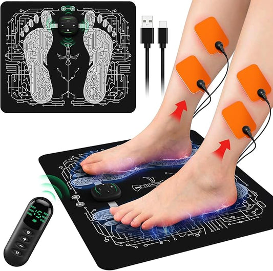 TENS/EMS (Foot Muscle Stimulator), Portable Foot Massager for Neuropathy - Soothing Comfort & Revitalization for Body and Feet - Bloomnest