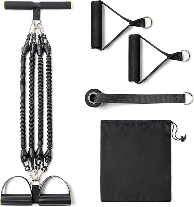 Adjustable Pedal Resistance Bands Set - Home Gym Equipment for Full-Body Workout, Elastic Exercise Bands with Handles for Waist Training, Arm & Leg Strength Building, Sit-Ups, and Pull Training - Bloomnest