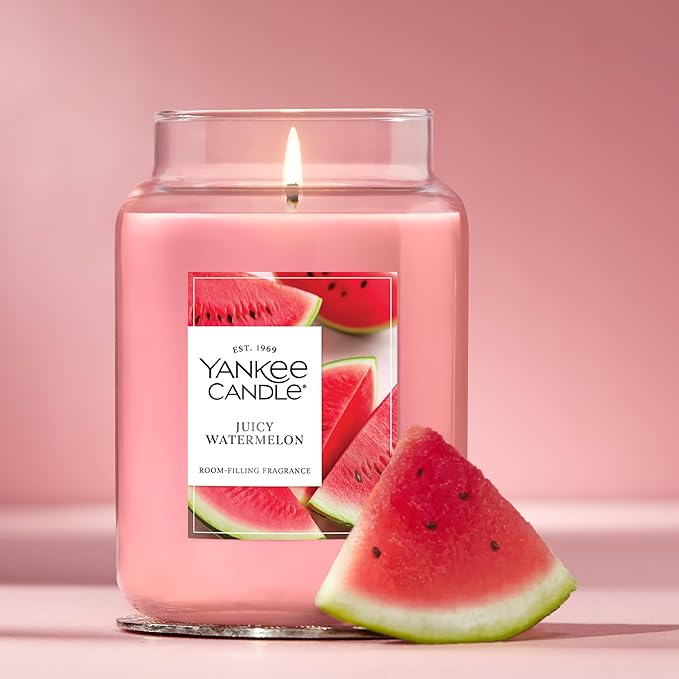 Yankee Candle Juicy Watermelon Scented Candle, 22oz Large Jar with up to 150 Hour Burn Time, Giftable - Bloomnest