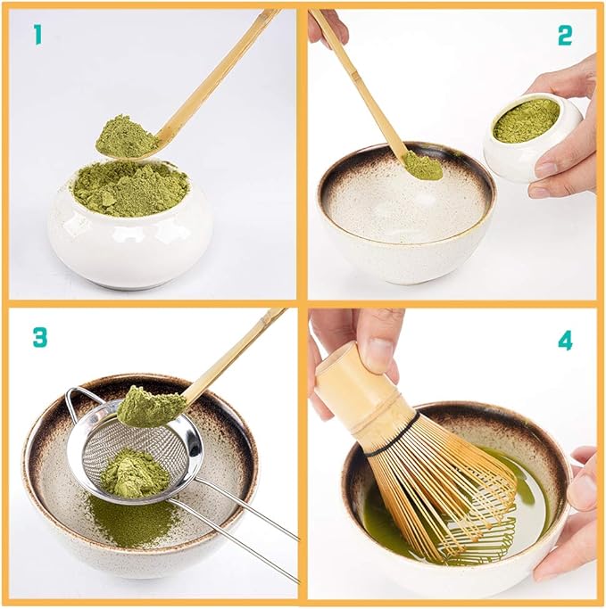 Bamboo Matcha Whisk and Bowl Set - Authentic Matcha Kit for Traditional Tea, 9 Pcs - Bloomnest