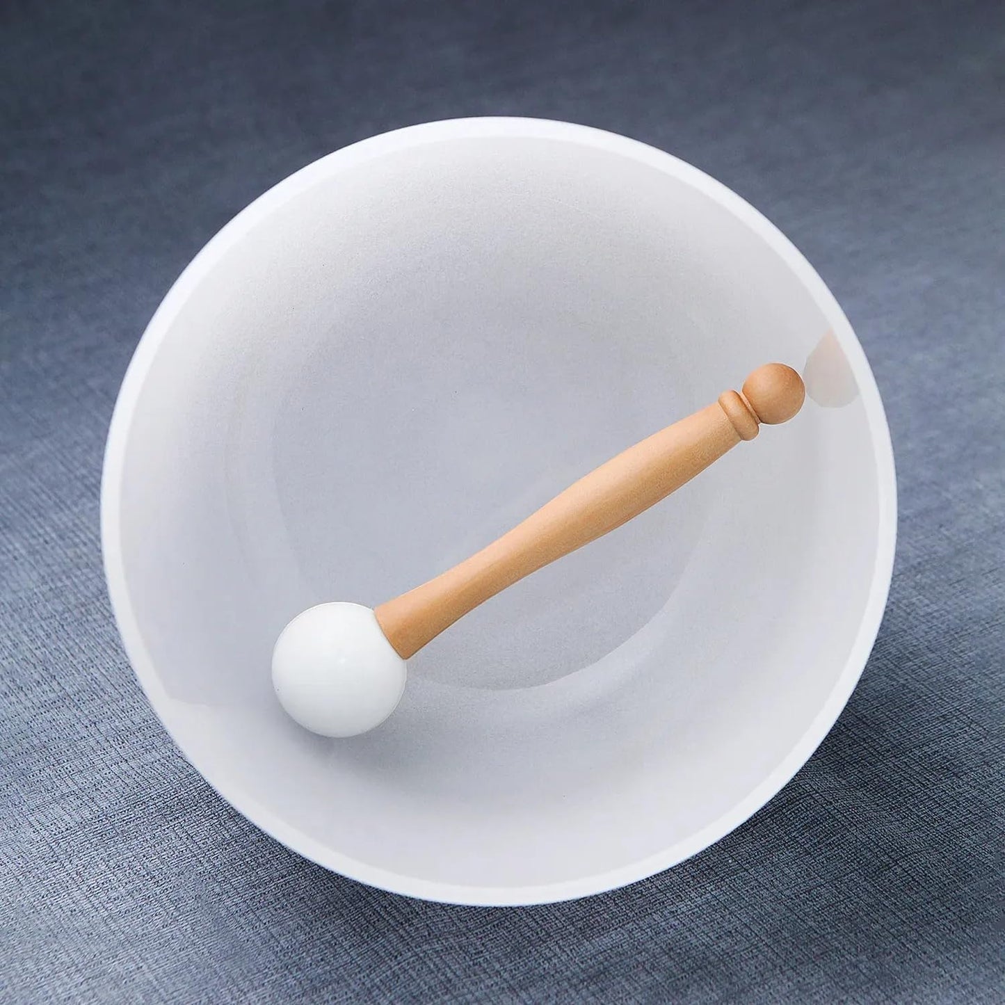 Hye-eun 432hz Crystal Singing Bowl Set 4pcs 6"B 8"G 10"E 12"C Frosted Quartz Sound Bowl with Free Carry Bag Mallets and Rubber for Sound Healing Bath Keep Balance Therapy Meditation Yoga