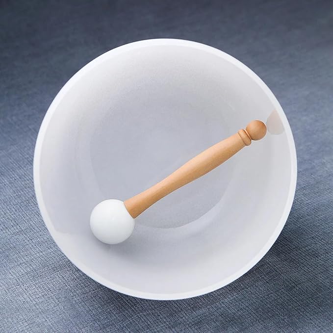 Hye-eun 432hz Crystal Singing Bowl Set 4pcs 6"B 8"G 10"E 12"C Frosted Quartz Sound Bowl with Free Carry Bag Mallets and Rubber for Sound Healing Bath Keep Balance Therapy Meditation Yoga - Bloomnest