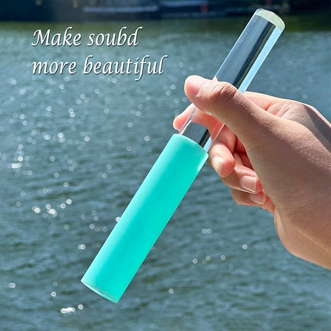 Singing Bowl Mallet Blue Acrylic Rubber Striker Mallet for Playing Quartz Crystal Singing Bowl with Bundle Pocket - Bloomnest