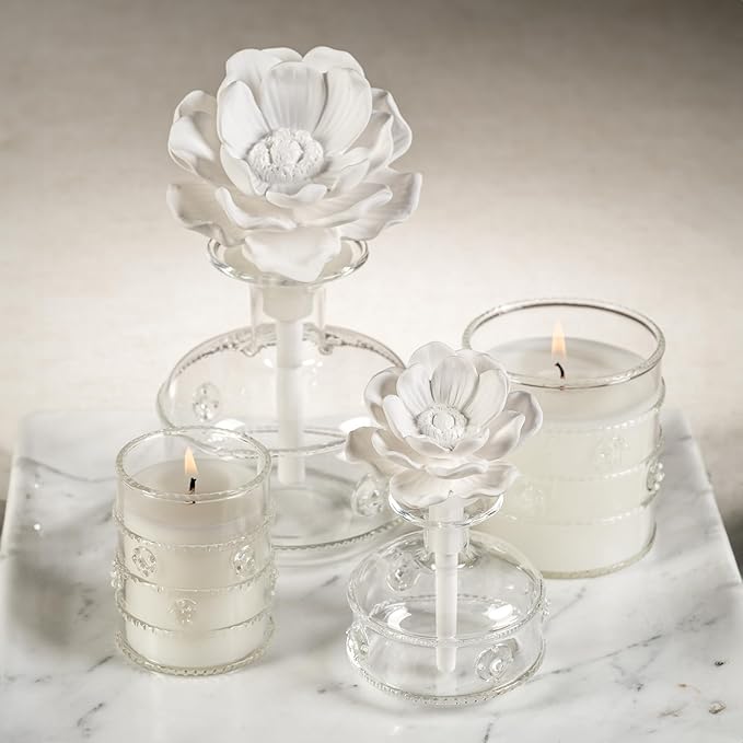 Zodax Mini Grand Casablanca Porcelain Diffuser, Water Lotus - Bloomnest