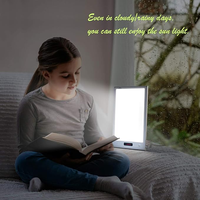 Bright Light Therapy Lamp 12000 Lux - Sunrise Alarm Clock with Dawn Simulator, APP Control - Wake Up Happy & Start Your Day Positively - Bloomnest