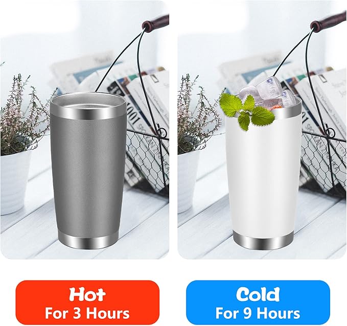 VEGOND 20oz Tumbler with Lid and Straw Stainless Steel Tumbler Cup Bulk Vacuum Insulated Double Wall Travel Coffee Mug Powder Coated Coffee Cup(Mix 12 Pack) - Bloomnest
