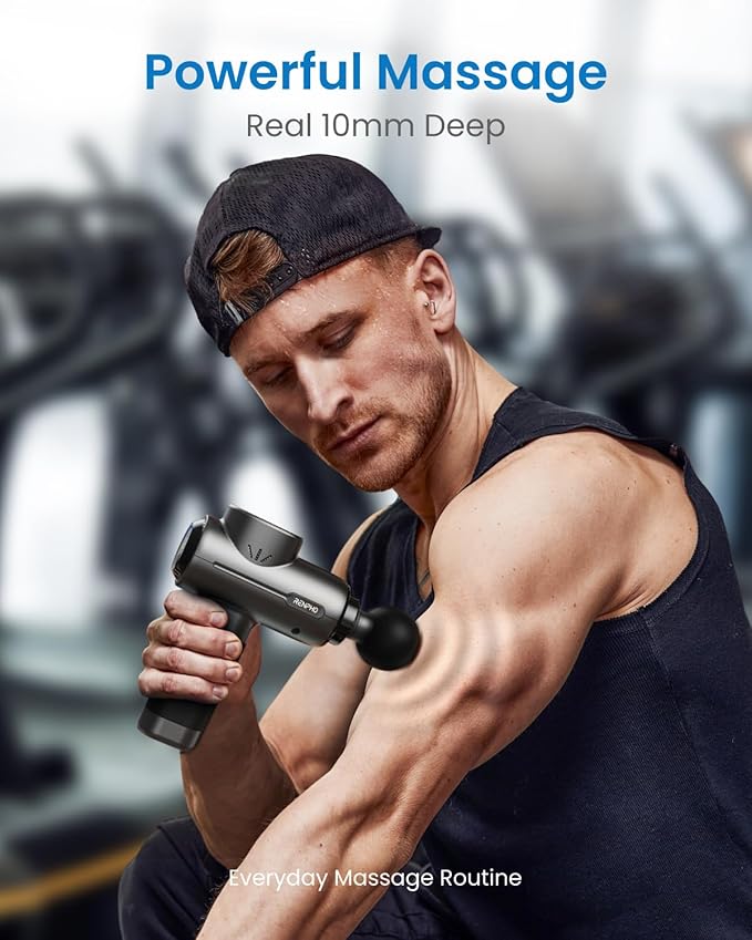 RENPHO Massage Gun Deep Tissue, Portable Percussion Massager for Back and Neck, Gifts for Men Women, Handheld Device with Carry Case, Active - Bloomnest