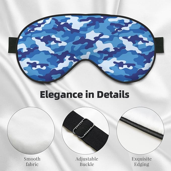 Abstract Blue Camouflage Sleeping Eye Mask Eye Mask for Sleeping Soft Comfort Eye Shade Blackout Eye Cover for Deep Rest Travel Nap Meditation - Bloomnest