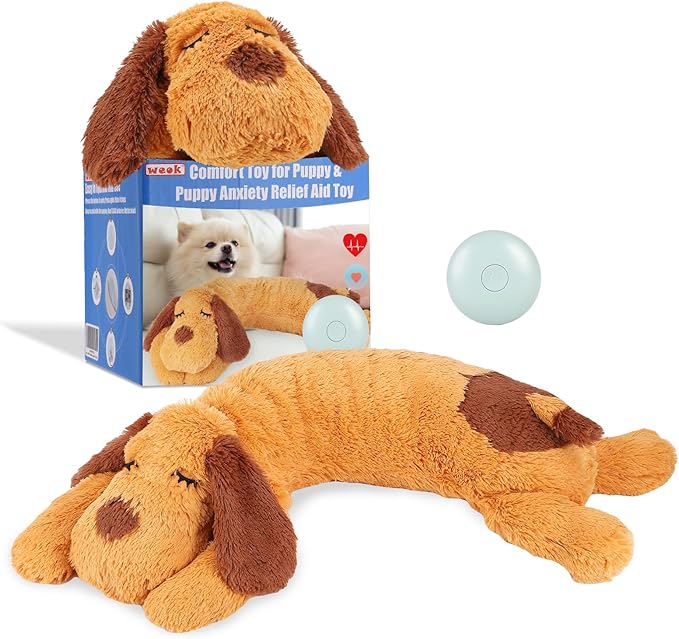 Heartbeat Puppy Toy, Comfort Cuddler Pillow, Dog Anxiety Relief Calming Aid,Heartbeat Stuffed Toy for Dogs,Puppy Heartbeat Toy Sleep Aid,Dog Heartbeat Toy for Pet - Bloomnest