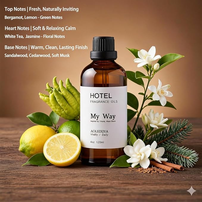 My Way Diffuser Oil Waterless Hotel Essential Oils for Diffusers for Home Inspired by The 1 Hotel Miami Scent - Premium Hotel Collection Diffuser Oil - 4 Fl Oz (Pack of 1) - Bloomnest