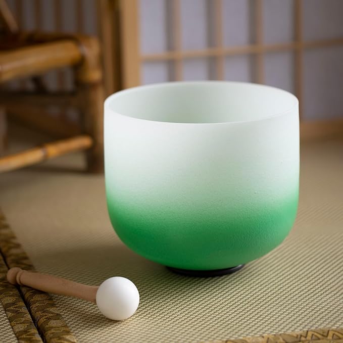 Hye-eun Crystal Singing Bowl Set 432hz,7-12 Inch Gradient Colored Quartz Singing Meditation Sound Bowls Set of 7pcs with Carrying Case for Yoga Sound Healing - Bloomnest