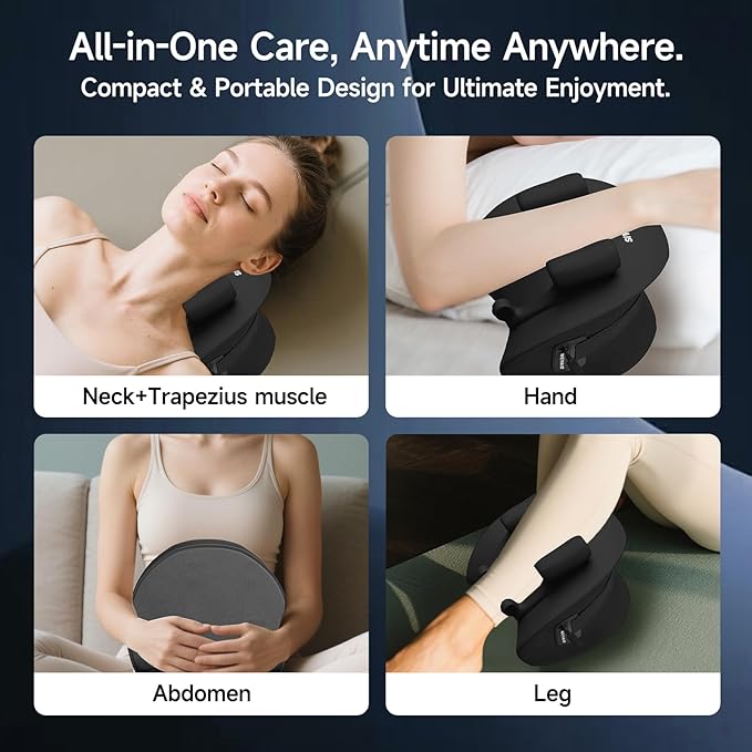 Neck Massager Pillow, Neck and Shoulder Relaxer with Heat, 3 Modes and Strengths, Neck Massager for Pain Relief Deep Tissue, Remote Control, Black - Bloomnest