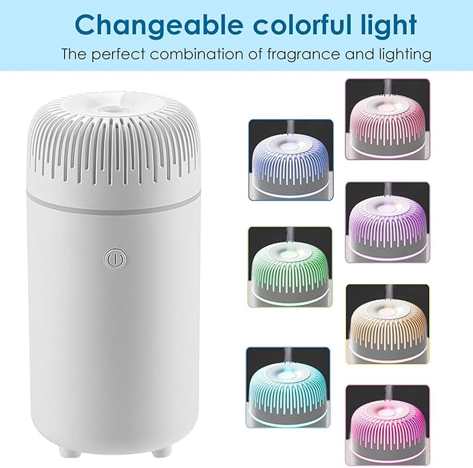 Car Diffuser Humidifier USB Aromatherapy Essential Oil Air Freshener USB Cool Mist Mini Portable Diffuser for Car Home Office Bedroom (White) - Bloomnest