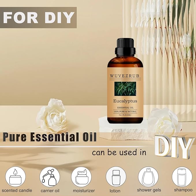 Eucalyptus Essential Oil, 30ML 100% Pure and Natural, for Aromatherapy Diffuser, Skin Care, Cold Relief - Bloomnest