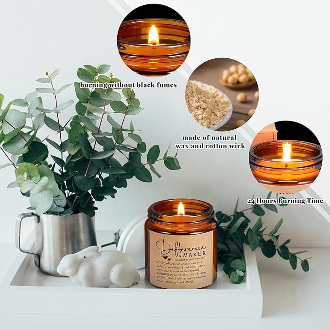 Fumete 10 Pcs Jars Scented Soy Candles 3.5 oz May You Be Proud of The Difference Candles Team Thank You Gifts for Employee Appreciation Gifts Coworker Vet Tech Nurse Teachers(Amber,Maker) - Bloomnest
