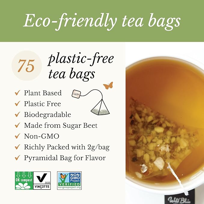 Wild Bliss Organic Wild Raw Dandelion Root Tea - Pharmacopoeia Quality Caffeine Free Herbal Detox Support - 75 Plant Based Tea Bags - Bloomnest