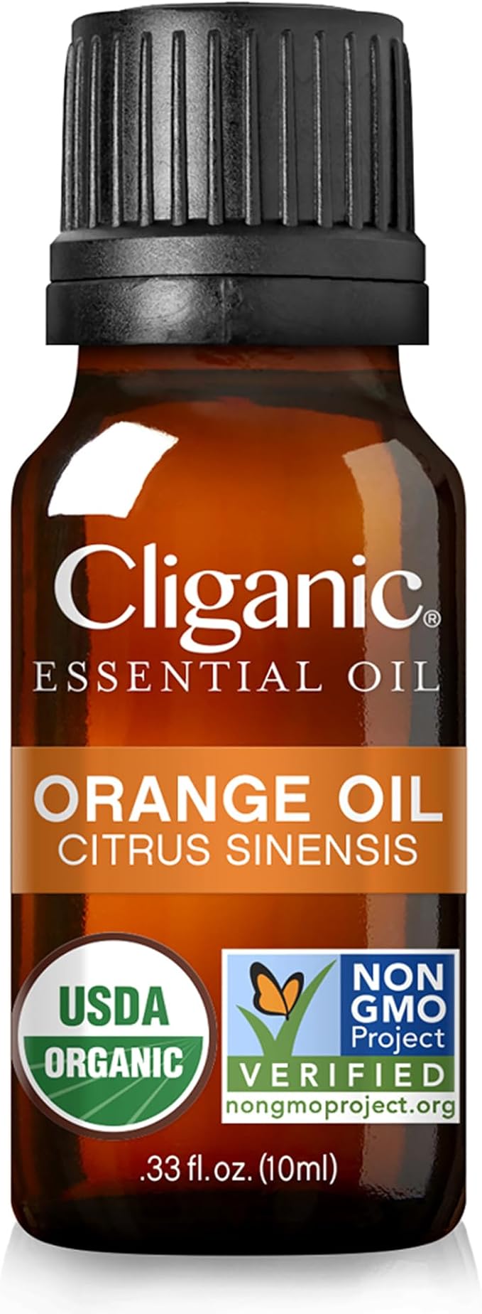 Cliganic Organic Sweet Orange Essential Oil, 10ml - 100% Pure Natural for Aromatherapy Diffuser | Non-GMO Verified (Packaging May Vary) Cliganic