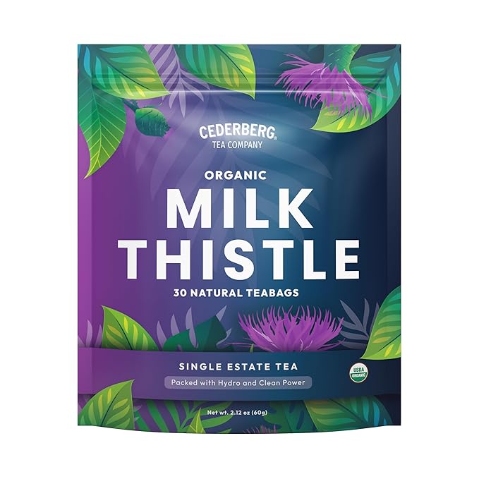 Cederberg Tea Company Organic Milk Thistle Tea — 30 Tea Bags | Organic Herbal Tea From Single Origin | Eco-Friendly Tea Bags | Non-GMO Caffeine Free Tea With Zero Sugar - Bloomnest