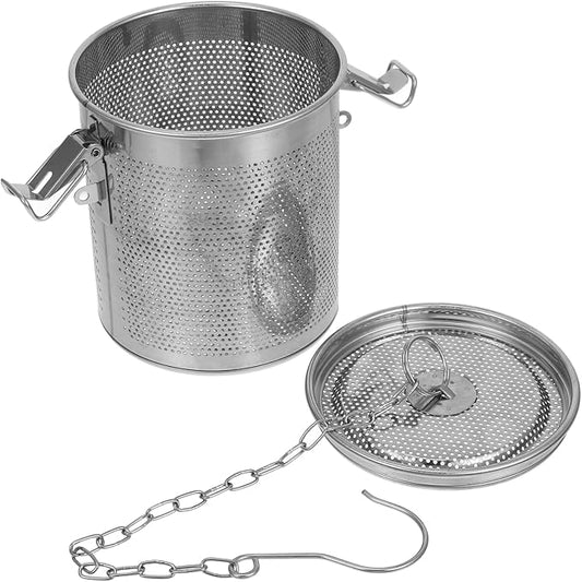 Large Tea Infuser, 5 Inch Tea Strainers for Loose Tea, 304 Stainless Steel Soup Seasoning Filter with Buckled Lid & Chain Hook, Fine Mesh Hole Cooking Filters for Tea, Spice, Soup, Seasoning - Bloomnest
