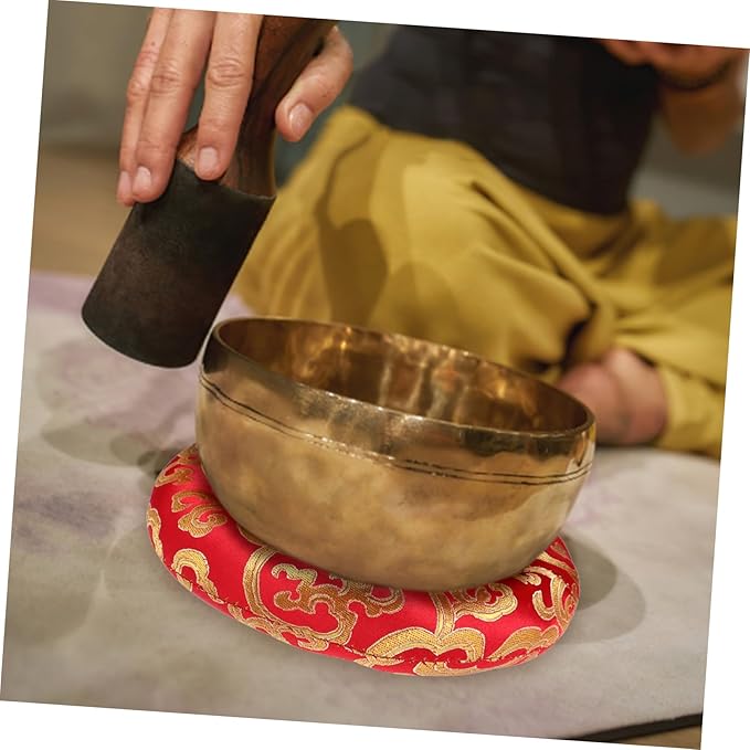 4pcs Handmade Tibetan Singing Bowl Cushion Protects Elevates Sound Bowls Lightweight Portable Design for Meditation Yoga and Stress Relief Colors Random - Bloomnest