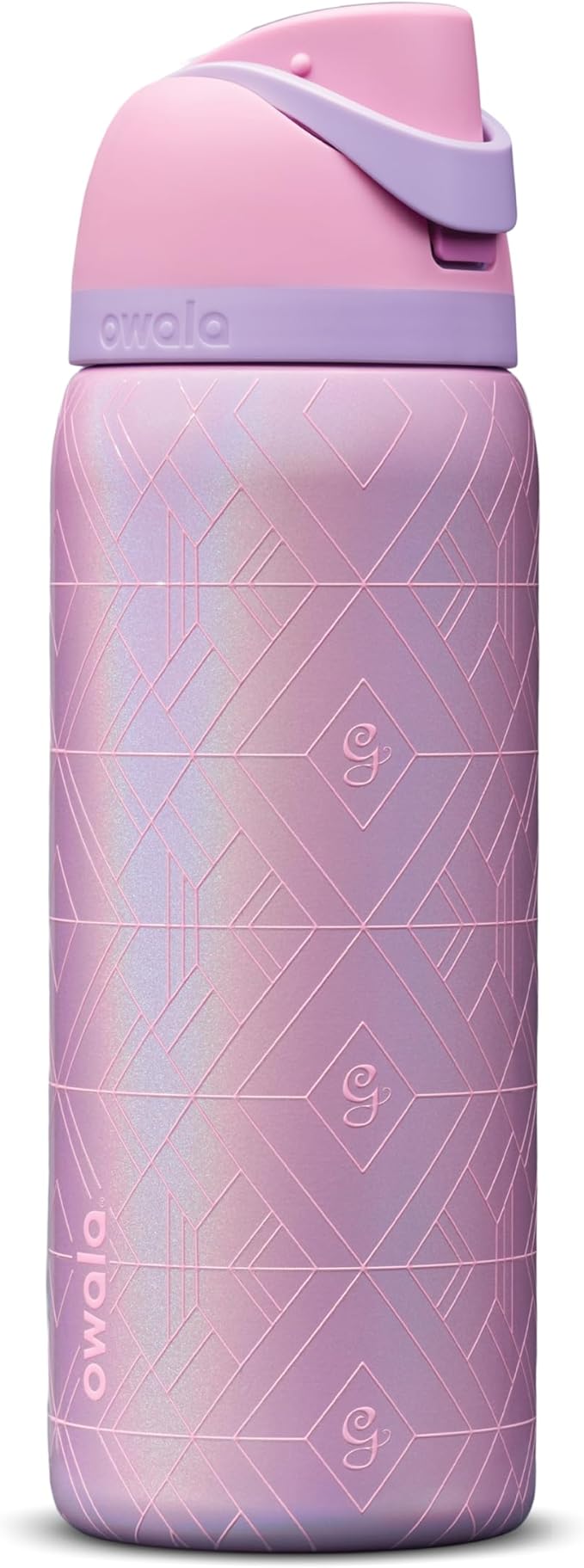 Owala Wicked FreeSip Insulated Stainless Steel Water Bottle with Straw for Sports and Travel, BPA-Free Sports Water Bottle, 32 oz, Glinda (Pink) Owala