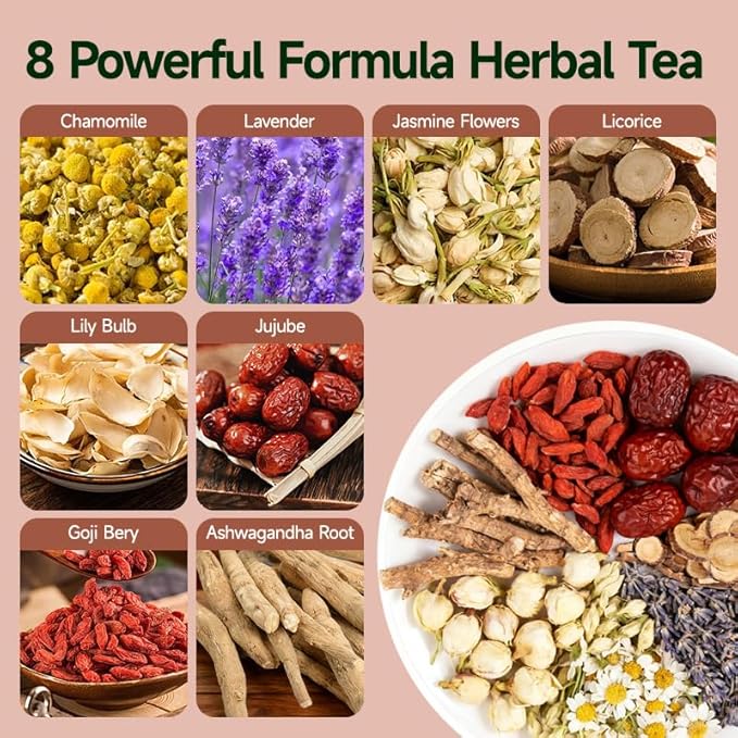 CHA BLOOM Chamomile Lavender Herbal Tea Bags, Caffeine-Free Blend, 15 Sachets, 75g Resealable Bag - Bloomnest