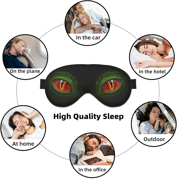 Green Dragon Eyes Sleeping Eye Mask Eye Mask for Sleeping Soft Comfort Eye Shade Blackout Eye Cover for Deep Rest Travel Nap Meditation - Bloomnest