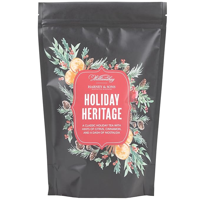 Harney & Sons Holiday Heritage Colonial Williamsburg Blend | Black Tea with Warm Apple, Cinnamon, and Orange Peel, 16 oz loose tea - Bloomnest