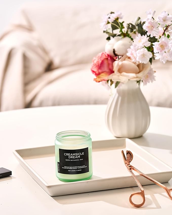 M&SENSE Orange Creamsicle Scented Candle, 7.05oz 50 Hours Slow Burning Non Toxic Natural Soy Wax 2 Wick Candle for Home Scented, Long Lasting Home Fragrance Gifts for Housewarming & Anniversry - Bloomnest