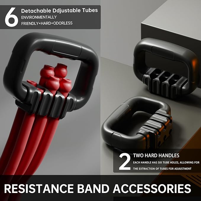 Resistance Bands with Handles, Single Resistance Bands, Exercise Bands with Comfortable Handles, Resistance Training, Physical Therapy, Home Workouts, Fitness, Pilates - Bloomnest