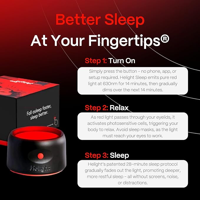 Helight Red Light Therapy Sleep Device Family Bundle – 630nm Pure Red Light Lamp Sleep Aid to Support Deep Relaxation – Rest Lamp Backed by Science for Adults & Kids Bedrooms - Pack of 2 - Bloomnest