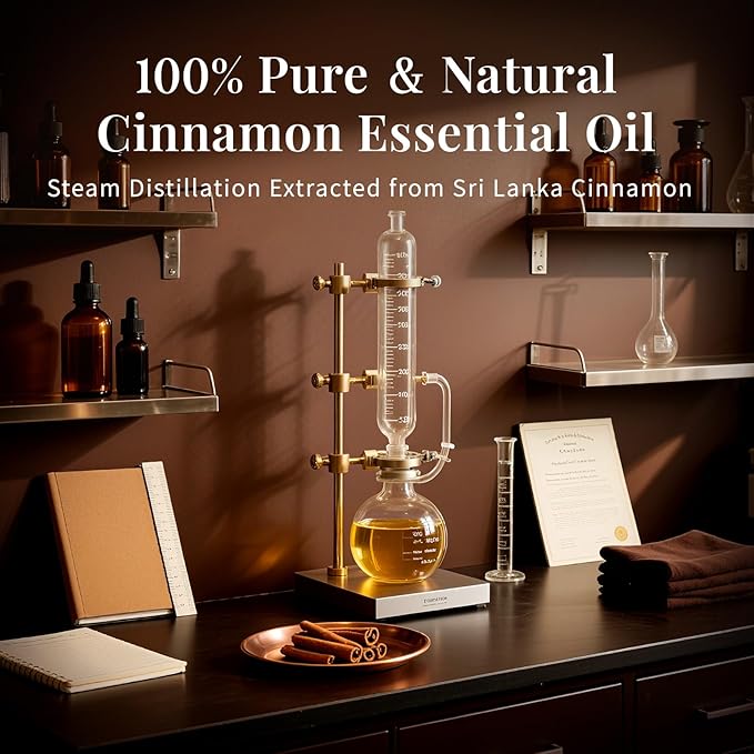 SU JUABA Cinnamon Essential Oil 4 Oz, 100% Pure Natural for Diffuser, Massage, Skin Care, Aromatherapy, DIY Candles, Soaps & Home Cleaning - 118ML Bloomnest