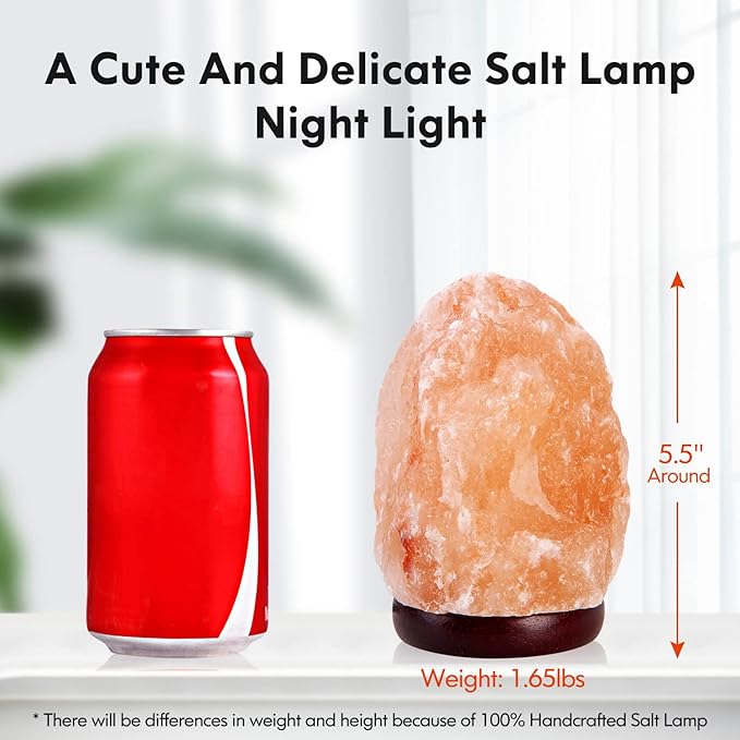 5.5 Inch Himalayan Salt Lamp Night Light with Remote Control, Upgraded 16 Colors Changing & 4 Light Modes LED USB Salt Rock Lamp, Natural Crystal Pink Mini Small Salt Lamp for Home Decor
