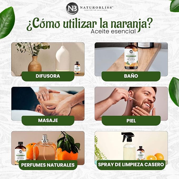 NaturoBliss 100% Pure & Natural Sweet Orange Essential Oil Therapeutic Grade Premium Quality Oil with Glass Dropper - Huge 4 fl. Oz - Perfect for Aromatherapy and Relaxation - Bloomnest