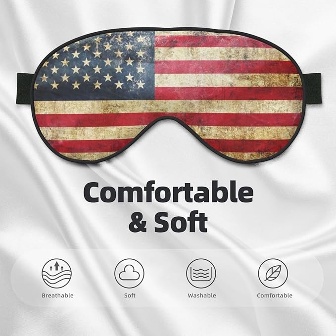 Vintage American Flag Sleeping Eye Mask Eye Mask for Sleeping Soft Comfort Eye Shade Blackout Eye Cover for Deep Rest Travel Nap Meditation - Bloomnest