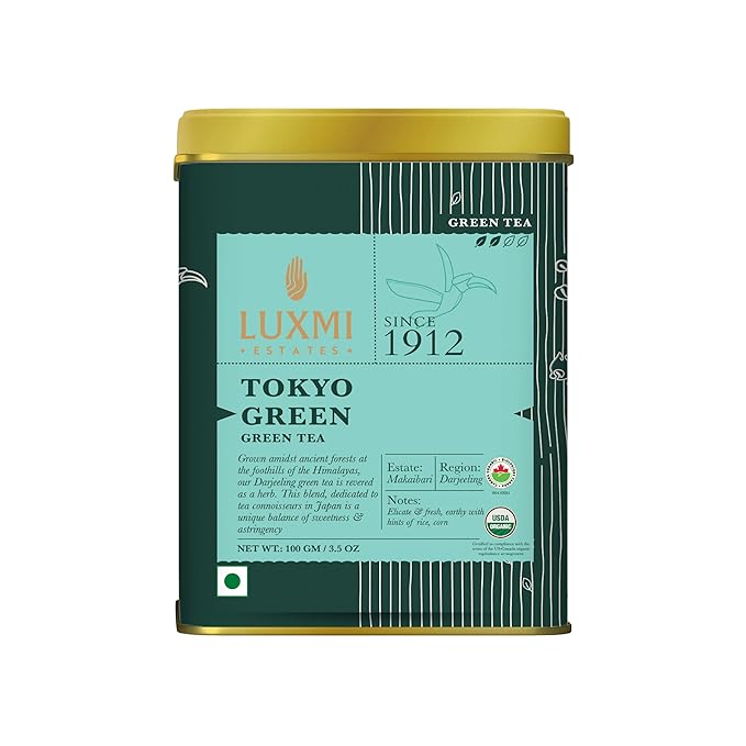 Luxmi Estates - Tokyo Green - Organic Makaibari Darjeeling Green Tea - Loose Leaf - 100g (50 Cups) | From the Foothills of the Himalayas - Bloomnest