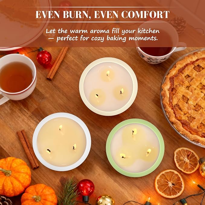 Viyffo Fall Candles - Lemon & Vanilla, 3 Wick Large Scented Candle, 20oz Soy Candles for Women & Men, Non Toxic Aromatherapy Candle, Ceramic Velas Perfect for Autumn Home Decor & Gift - Bloomnest