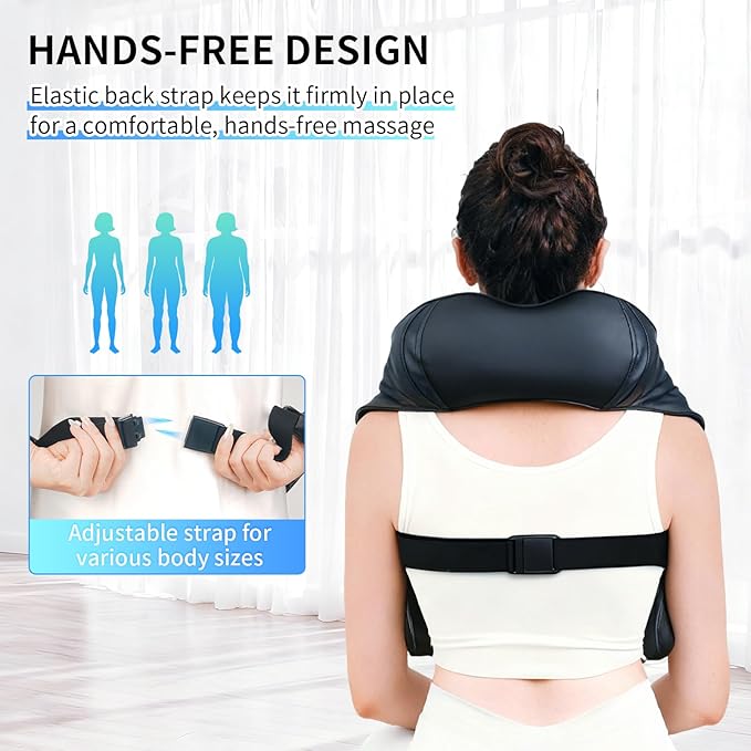 TISSCARE Shiatsu Neck Massager with Heat for Pain Relief, Deep Tissue 3D Kneading Electric Massager for Back, Shoulder, Leg, Plug-in for Home, Office, Car, Ideal Gift for Women, Men - Bloomnest