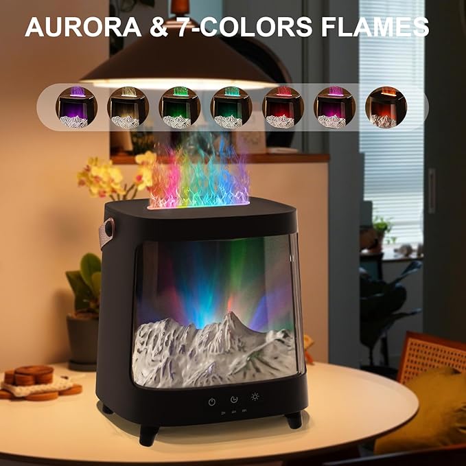 Essential Oil Diffuser, Upgraded Portable Aurora Flame Aromatherapy Scent Aroma Diffusers, 200ml Ultrasonic Cool Mist Humidifiers, Timer & Auto-Off for Home, Room - Bloomnest