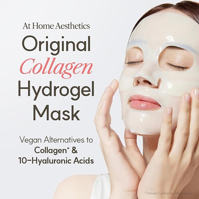 THE FACE SHOP Original Vegan Collagen Face Mask, Korean Glass Skin Essential, Peptide Hydrogel Mask for Firming & Skin Elasticity, Moisturizing, 4EA - Bloomnest