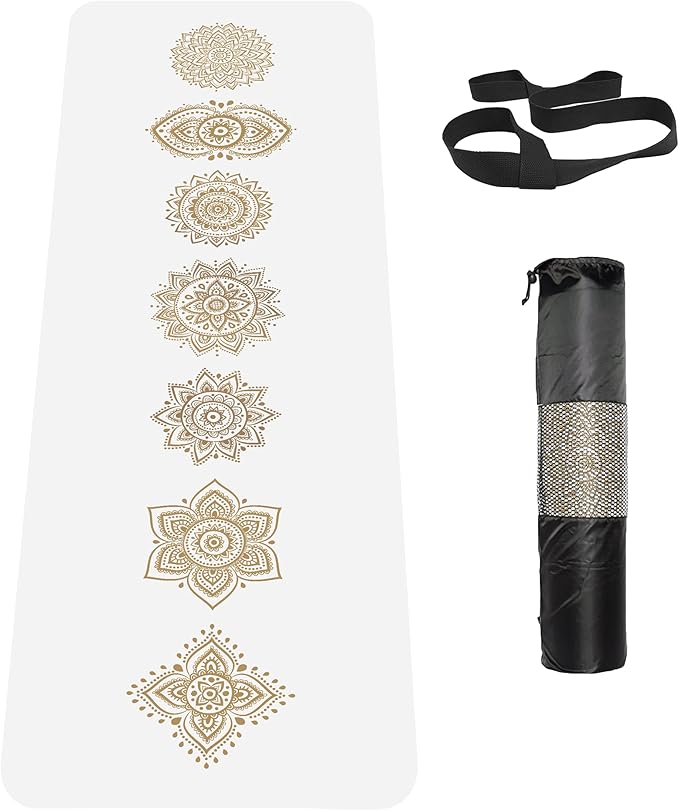 Non Slip Yoga Mat TPE Workout Mat for Men Women, Thick Workout Mat with Carrying Strap, Fitness Mats for Exercise, Yoga, Fitness, Pilates, Floor Workouts (72" x 24" x 6mm) - Bloomnest