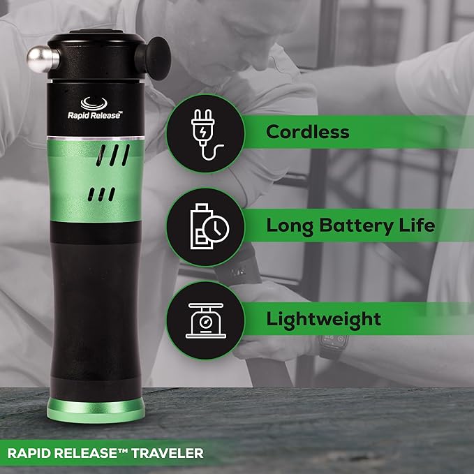 Rapid Release Traveler Cordless Handheld Muscle Massager – Rechargeable Compact Massager – Portable Massager for Face, Feet, Neck, Hands, TMJ – for Fitness and Health Enthusiasts - Bloomnest