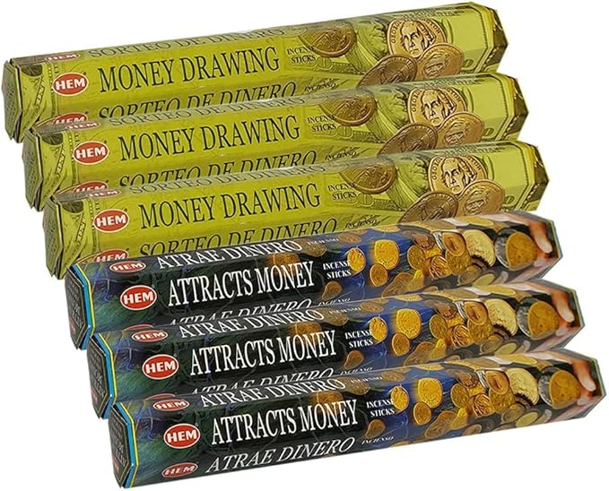 Money Drawing & Attracts Money Incense Sticks & Holder Bundle Variety Pack from Hem Trumiri Insense Insence